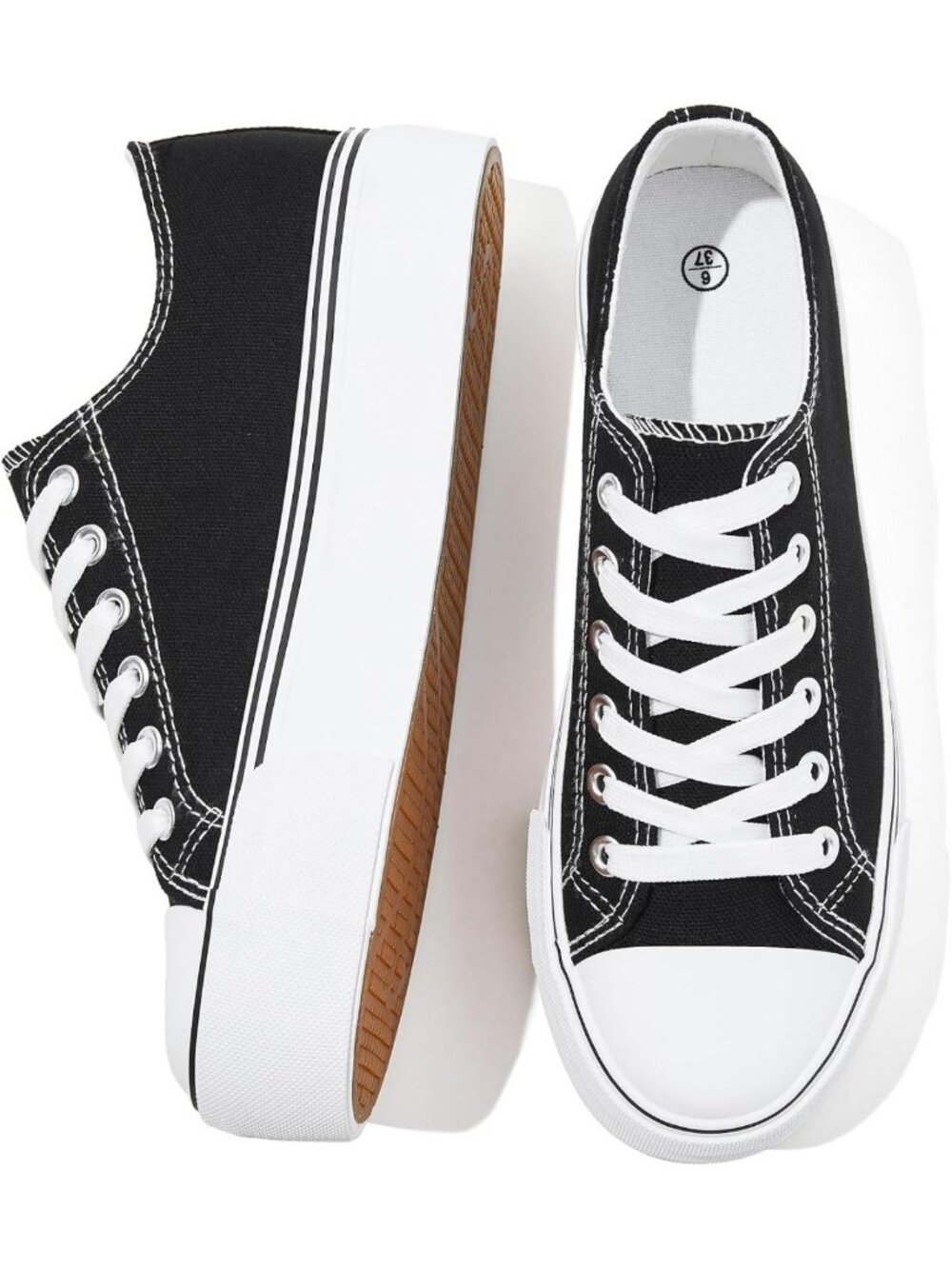 Stylish Women's Platform Sneakers - Comfortable Canvas Shoes for Everyday Wear